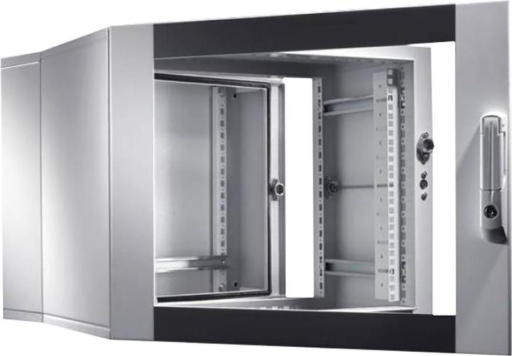 Rittal EL wall-mounted enclosure, 3-part with mounting rails and profile rails (12 RU, 19 inch rack)