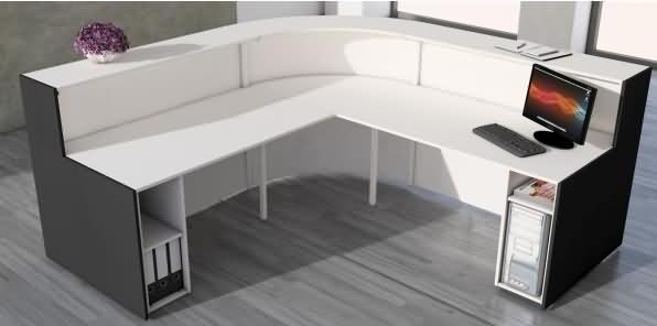 Produktbild Kerkmann BARI Empfangstheke weiss, anthrazit 235,0 x 235,0 x 112,0 cm (235 x 235 x 112 cm)