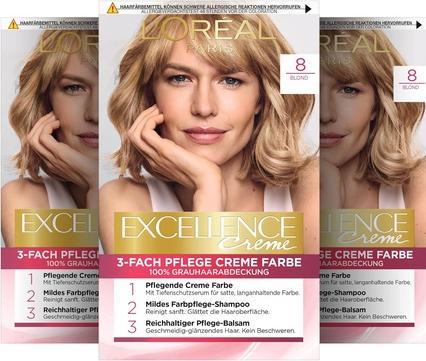 Produktbild L'Oréal Paris Loreal, Exzellenz -Creme, Haarfärbemittel 8, 1 Stück (8 Blond, 1 Stk.)