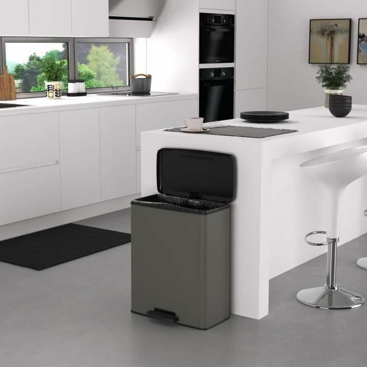 Productafbeelding Curver Decobin Prullenbak - 65L - Rechthoekig - Koel Grijs (65 l)