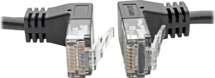 Actual product image Eaton Right-Angle Cat6 Gigabit Snagless Molded Slim UTP Ethernet Cable RJ45m/M Black 2 ft. (U/UTP, CAT6, 0.60 m)