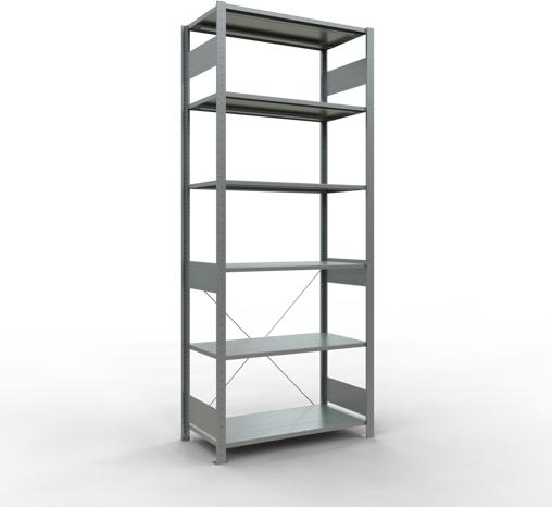 Actual product image Schulte Lagertechnik MULTIplus85 boltless basic shelving system with cross brace