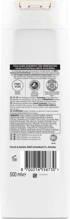 Produktbild Pantene Pro-V Anti-Schuppen (500 ml, Flüssiges Shampoo)