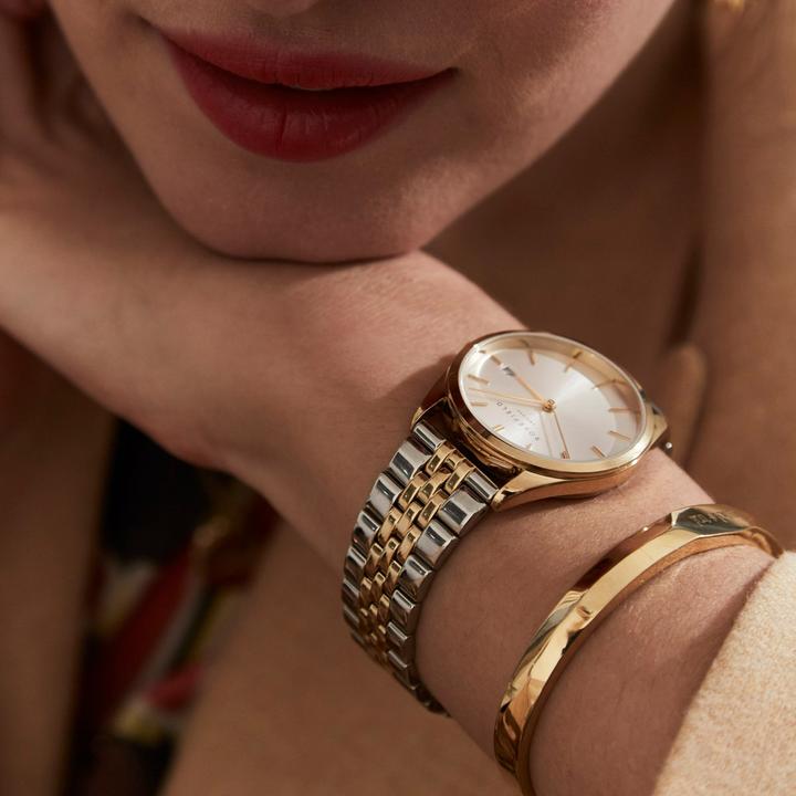 Productafbeelding Rosefield De Ace Zilver Sunray Zilver Goud (Analoog horloge, 33 mm)