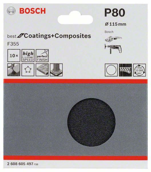 Actual product image Bosch Professional Zubehör PRO F355 sanding sheet, 115 mm, G80 (80)