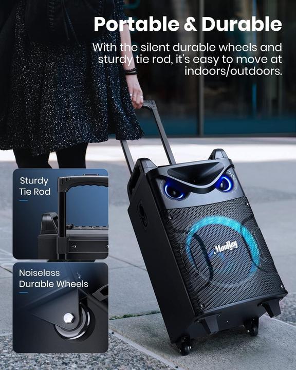 Actual product image MouKey Karaoke-Anlage MK3016 mit Woofer & Mikrofonen (Subwoofer active)