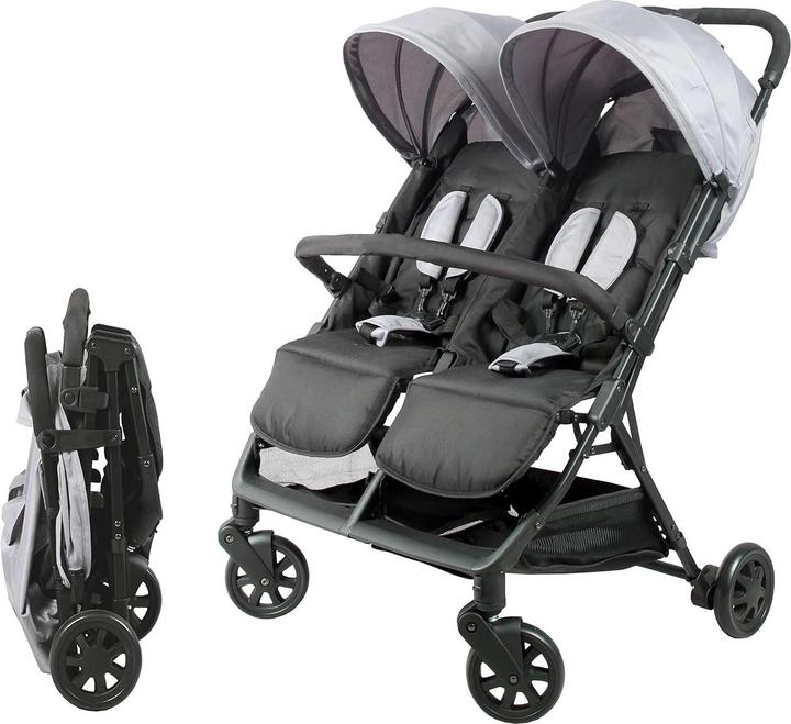 Actual product image Bambisol Double Side-by-Side Twin Stroller from Birth with Compact Fold