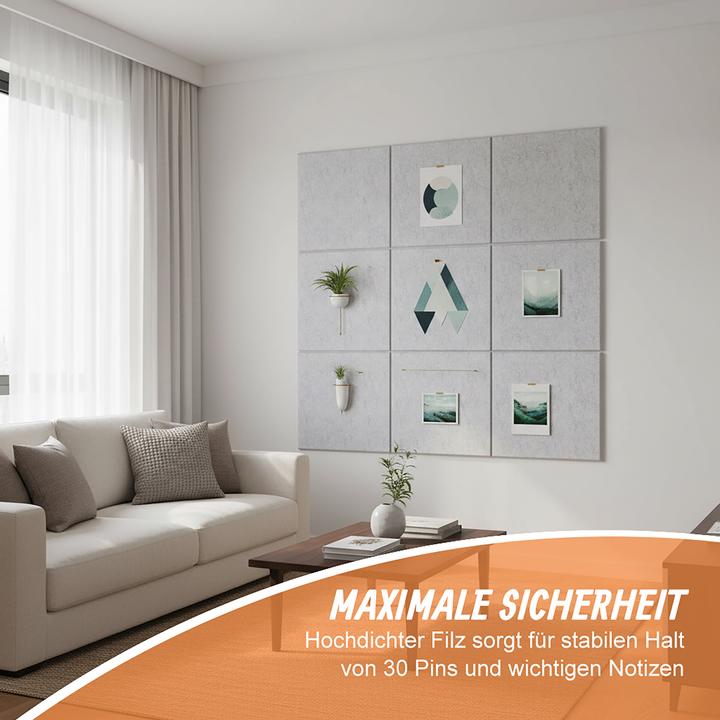 Produktbild Relaxdays 12x Filzpinnwand (Pinnwand, 30 x 30 cm)