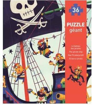 Actual product image Djeco Giant puzzle The pirate ship (36 pieces)