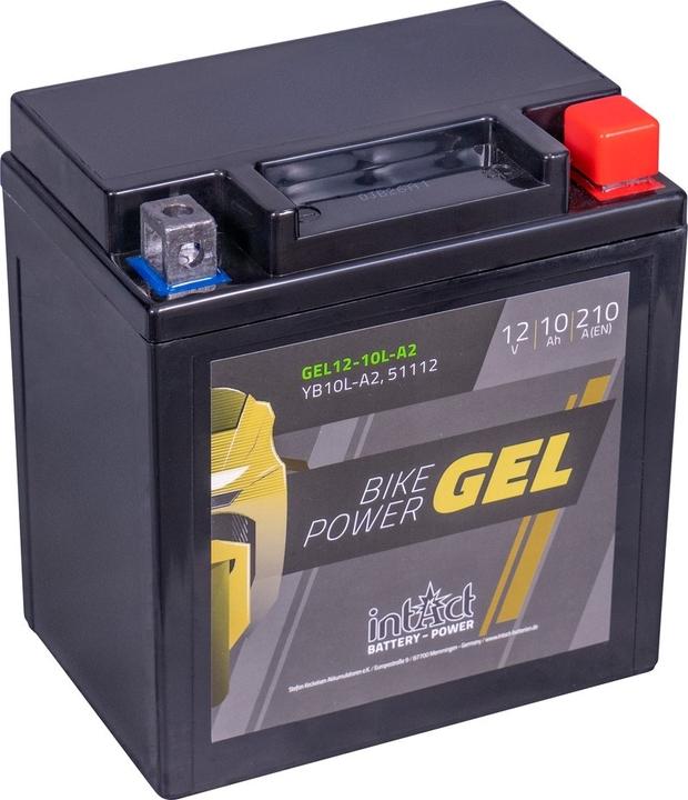 Actual product image Intact GEL12-10L-A2 Bike-Power GEL 10Ah Motorcycle Battery (DIN 51112) YB10L-A2 (12 V, 10 Ah, 210 A)