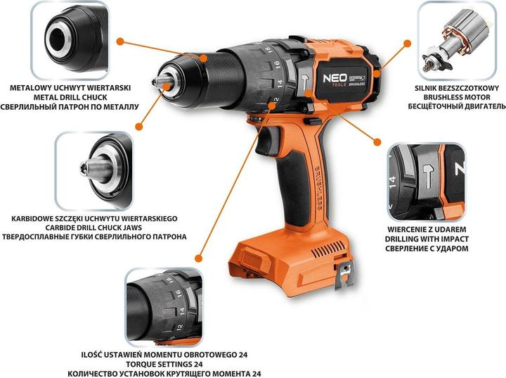Actual product image Neo Brushless drill driver with 100 Nm Energy+ impact force (Rechargeable battery operated)