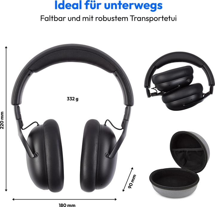 Actual product image Medion LIFE HX1-Pure Over Ear-Kopfhörer schwarz (100 h, Cable, Wireless)