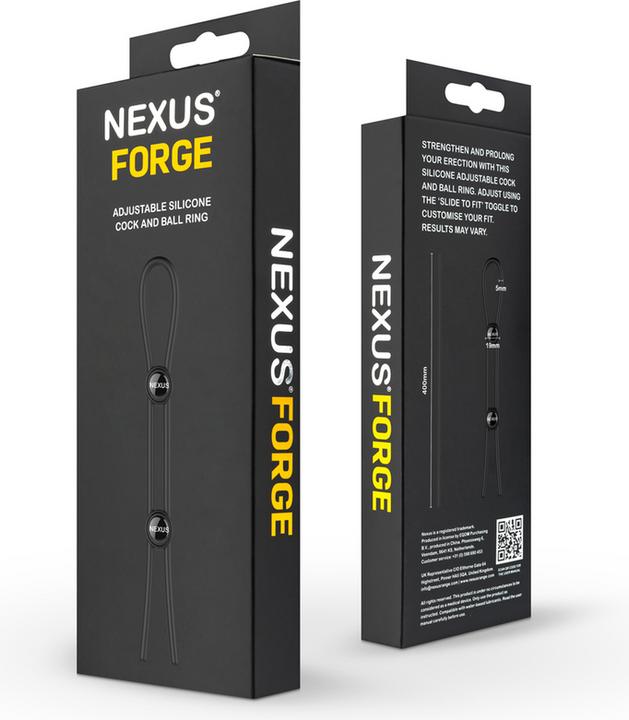 Produktbild Nexus Forge Doppelter verstellbarer Penisring Schwarz (4 cm)