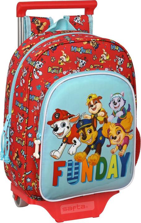 Paw Patrol Zaino scuola con ruote The Funday Rosso Azzurro (26 x 34 x 11 cm)