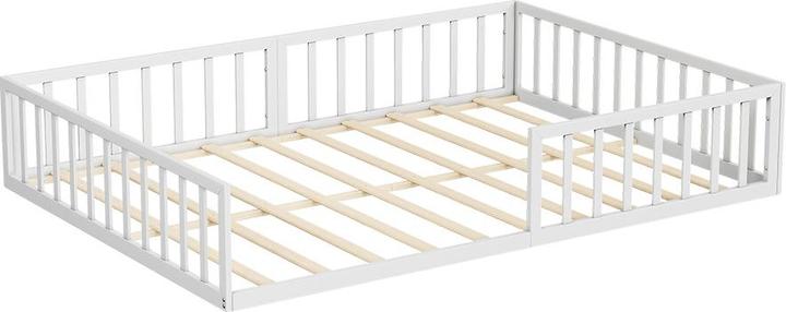 VitaliSpa Bodenbett aus Metall Minno, Weiss, 205 x 145 cm ohne Matratze (140 x 200 cm)