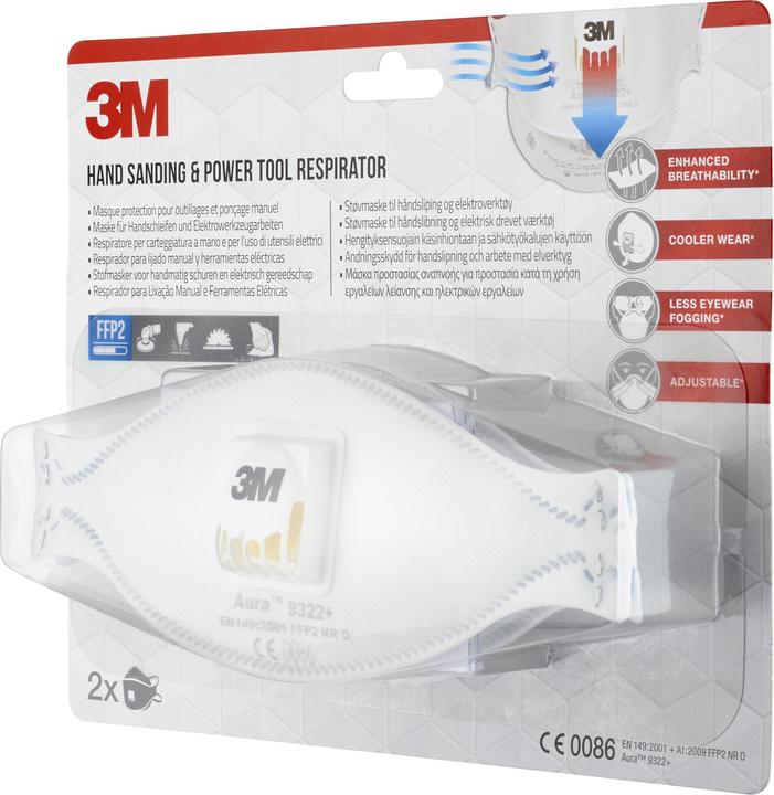 Produktbild 3M Atemschutzmaske Aura 9322+C2 (FFP2, 2 x)