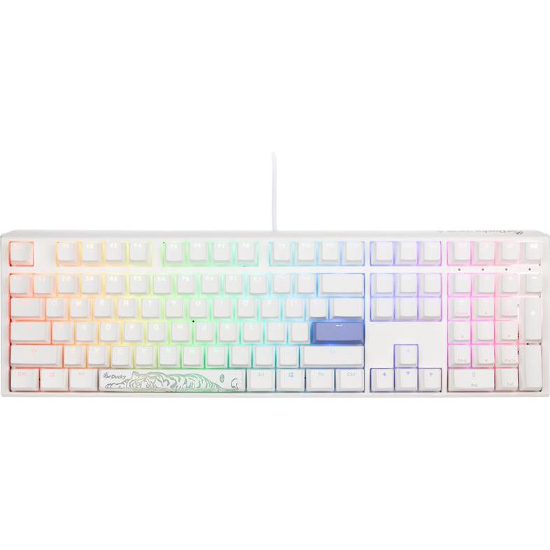 Thumbnail - Ducky One 3 Classic Pure White Gaming Tastatur, RGB LED - MX-Silent-Red (US) (US, Kabelgebunden), Tastatur, Weiss