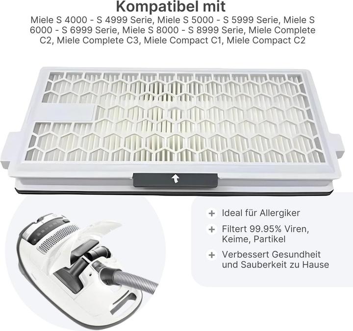 Produktbild Hermex Alternativer HEPA-Filter für Miele SF-HA 50 HEPA AirClean 50 Set