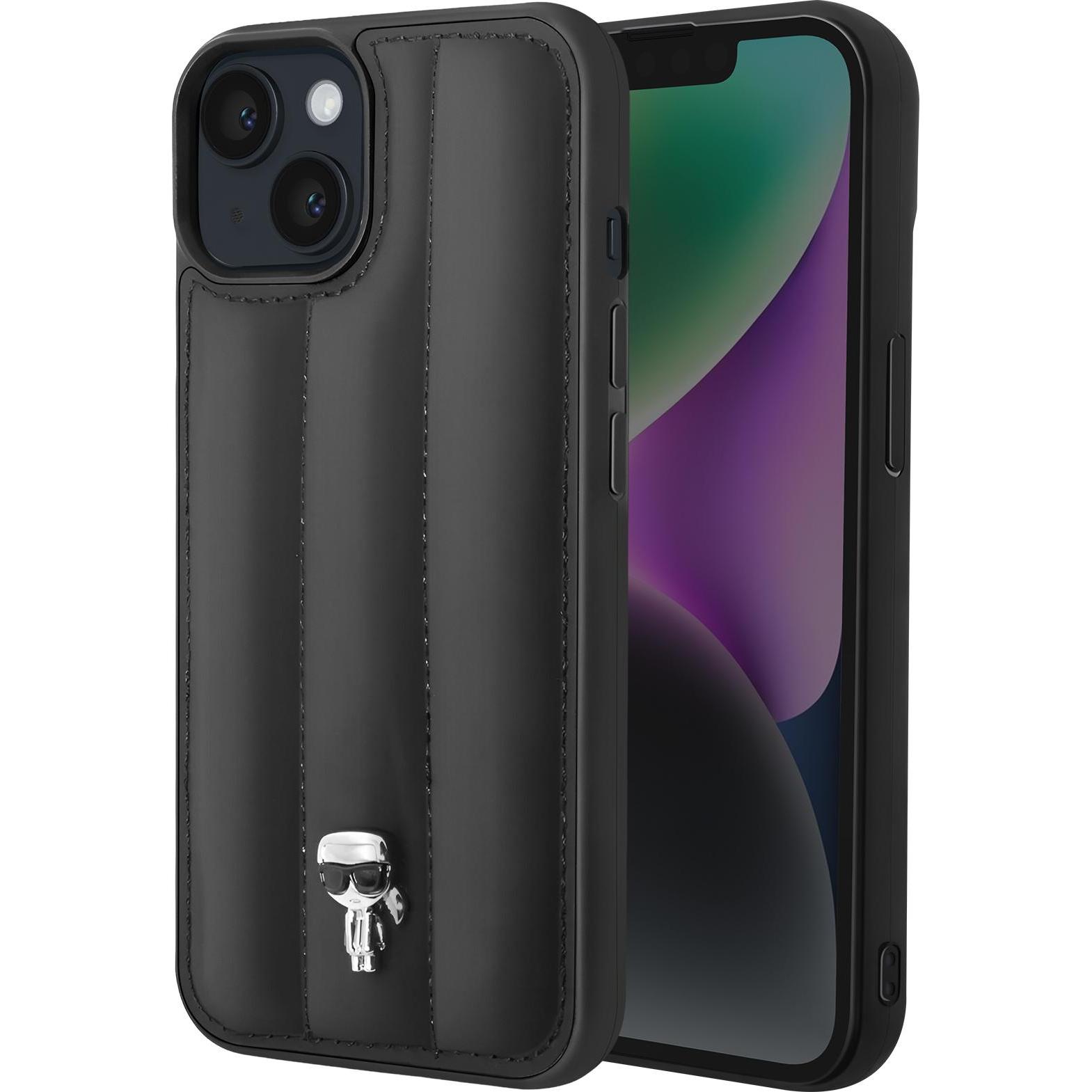 Karl Lagerfeld KLHCP14MPSQPK iPhone 14 Plus 6,7" hardcase czarny/black Puffy Ikonik Pin (Apple iPhone 14 Plus), Smartpho...