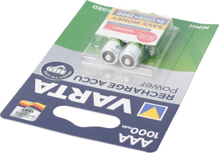 Actual product image Varta 5703 Ready2Use Accu Micro 1000mAh 2er Pack (2 pcs., AAA, 1000 mAh)