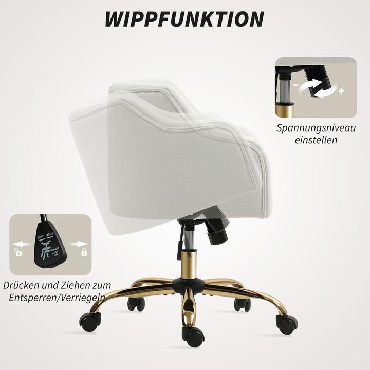 Produktbild Homcom Bürostuhl Polyester, Schaumstoff Beige