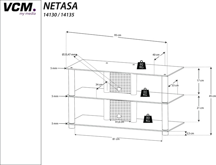 Produktbild VCM Netasa (95 x 40 x 45 cm)