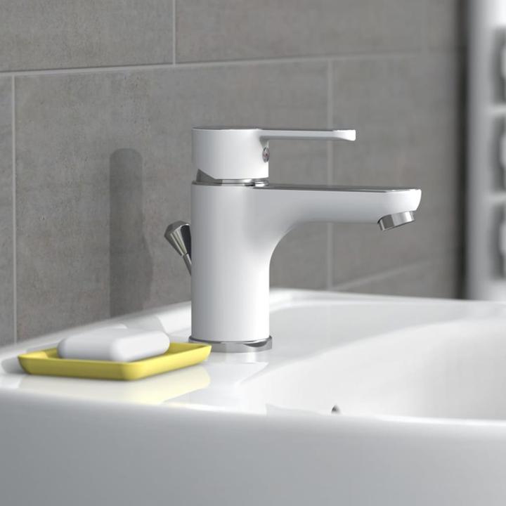 Actual product image Eisl Bathroom tap DIZIANI basin mixer white chrome single lever mixer tap NI075DINWCR