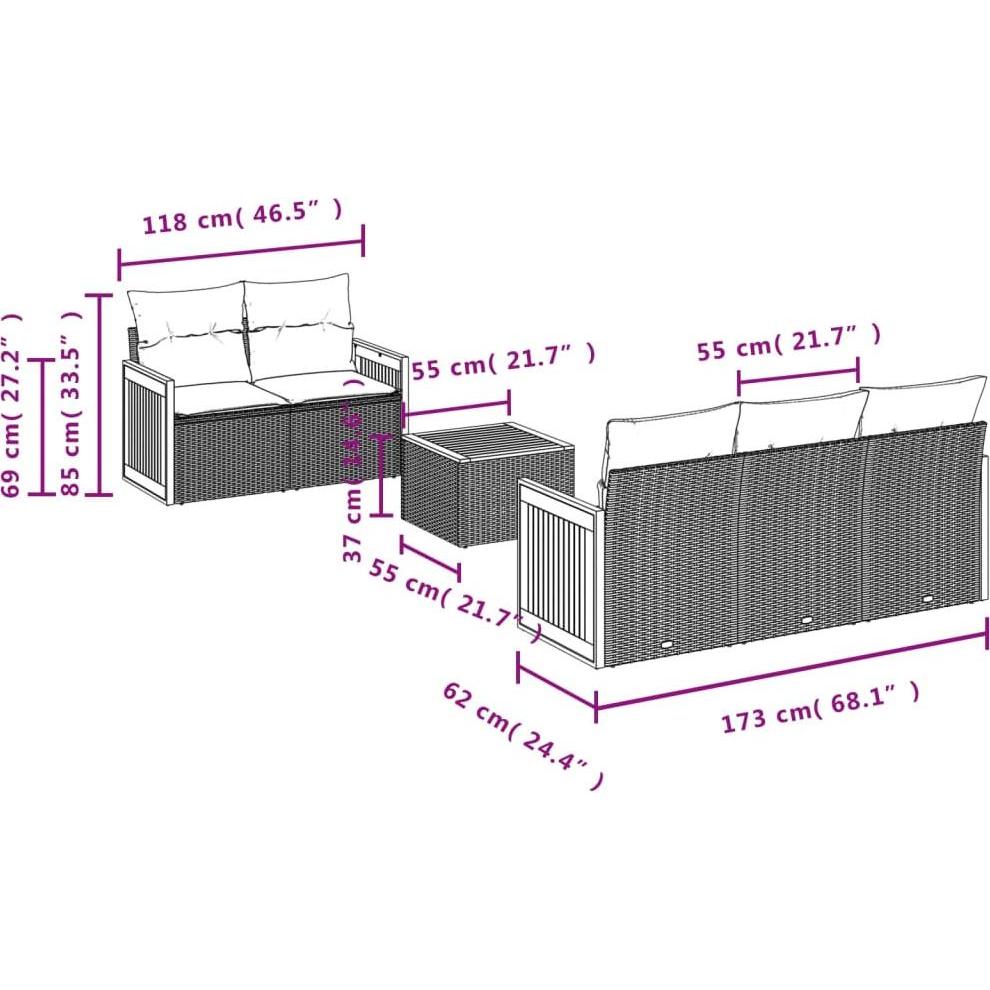 Thumbnail - VidaXL, Gartenlounge, 10-tlg. Garten-Lounge-Set mit Kissen