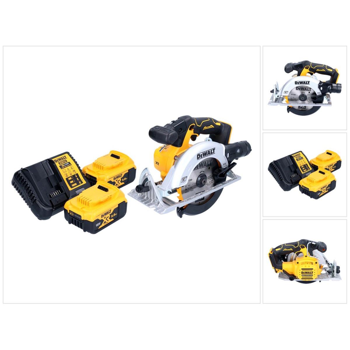 DeWalt, Handkreissäge, DCS 565 P2 Akku Handkreissäge 18 V 165 mm Brushless + 2x Akku 5,0 Ah + Ladegerät