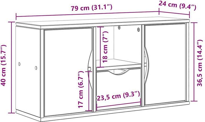 Produktbild vidaXL TV-Schrank (79 x 24 x 40 cm)