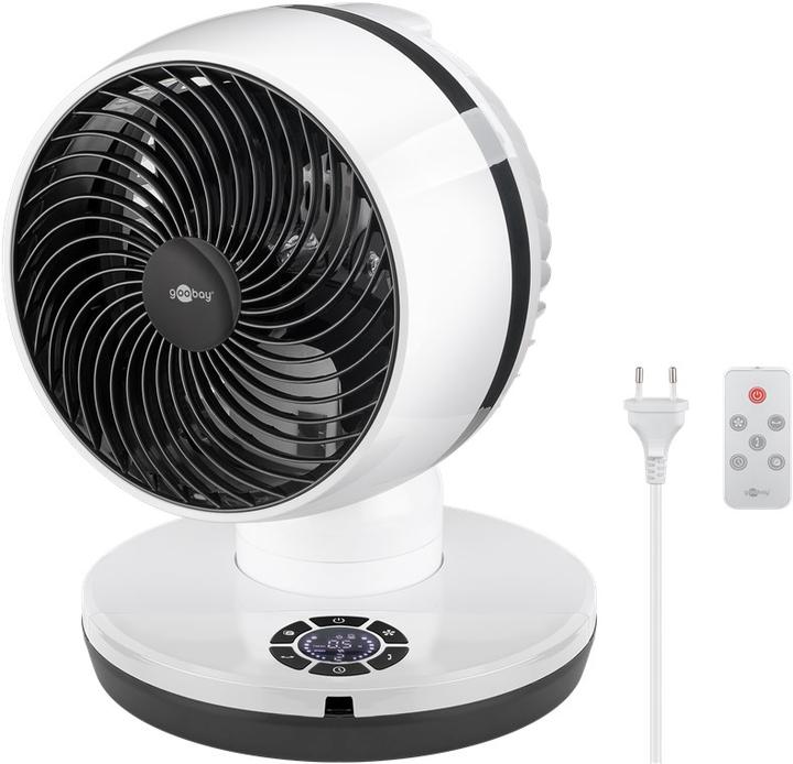 Immagine prodotto Goobay Ventilatore da pavimento 3D da 9 pollici con telecomando e timer (67 dB)