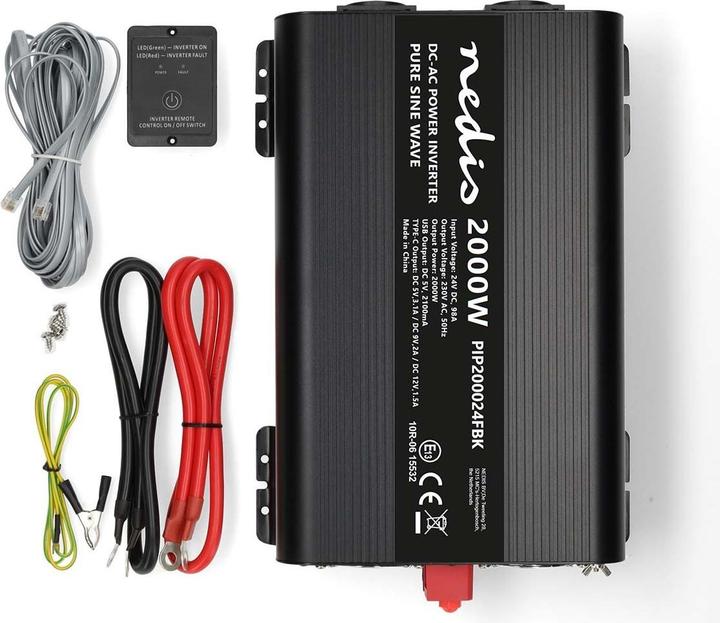 Produktbild Nedis Power Inverter Reine Sinus-Wellen - Eingangsspannung: 24 V DC - Geräteausgangsanschluss: Type