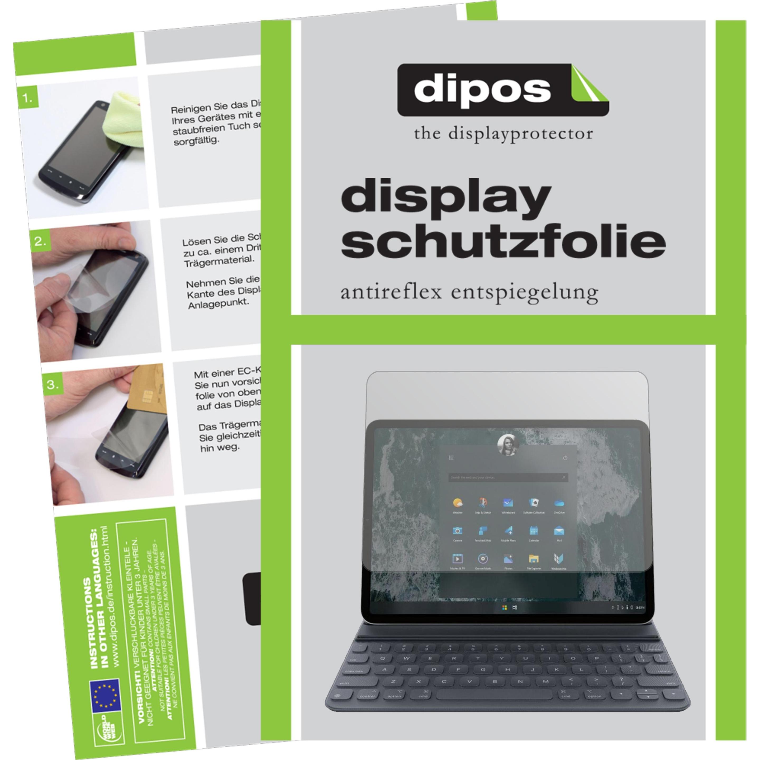 Dipos Displayschutzfolie Antireflex (2 Stück, Microsoft Surface Pro 7), Tablet Schutzfolie