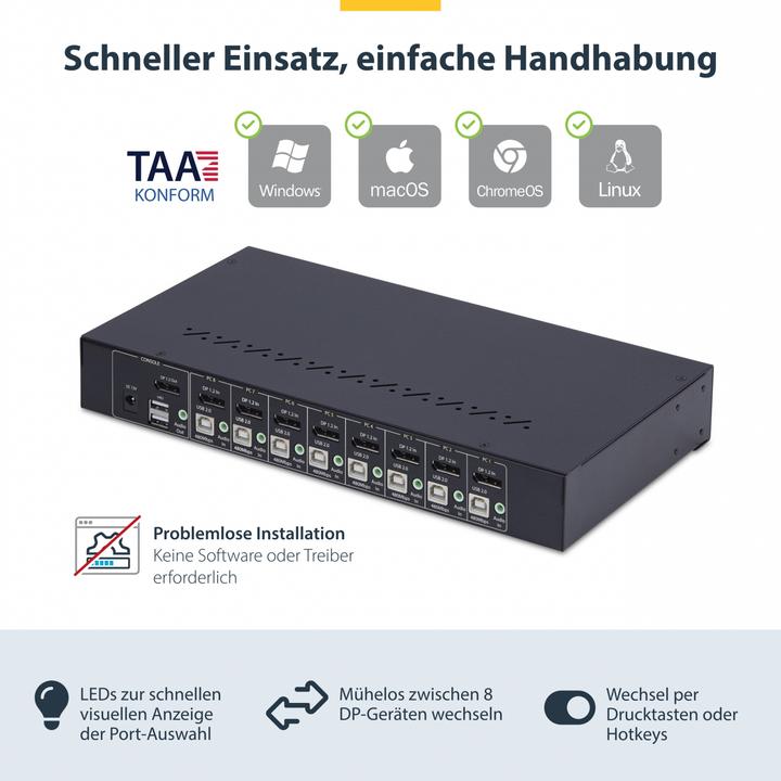 Produktbild StarTech 8-Port Displayport Kvm Switch