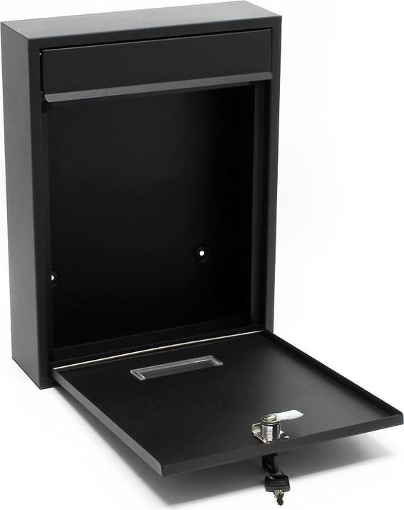 Image du produit Wiltec Boite aux lettres murale Courrier Noir Revêtement par poudre V1