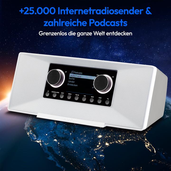 Produktbild Medion MD 89289 Stereo Internetradio weiss (FM, AM, MW, DAB+, Internetradio, WLAN, Bluetooth)