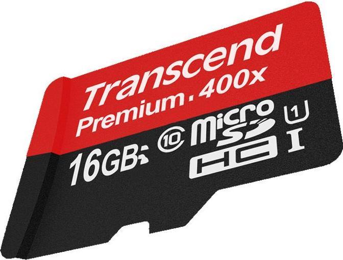 Actual product image Transcend 16GB MICROSDHC CLASS 10 UHS-I (16 GB, microSDHC, U1, UHS-I)