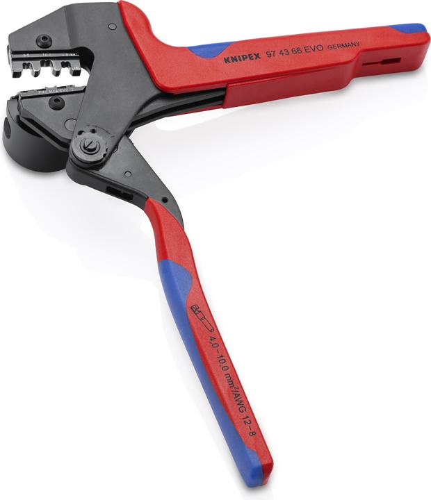 Produktbild Knipex Crimp-Systemzange 97 43 66 EVO (rot/blau, f?r EVO 2 Solar-Steckverbinder) (200 mm)