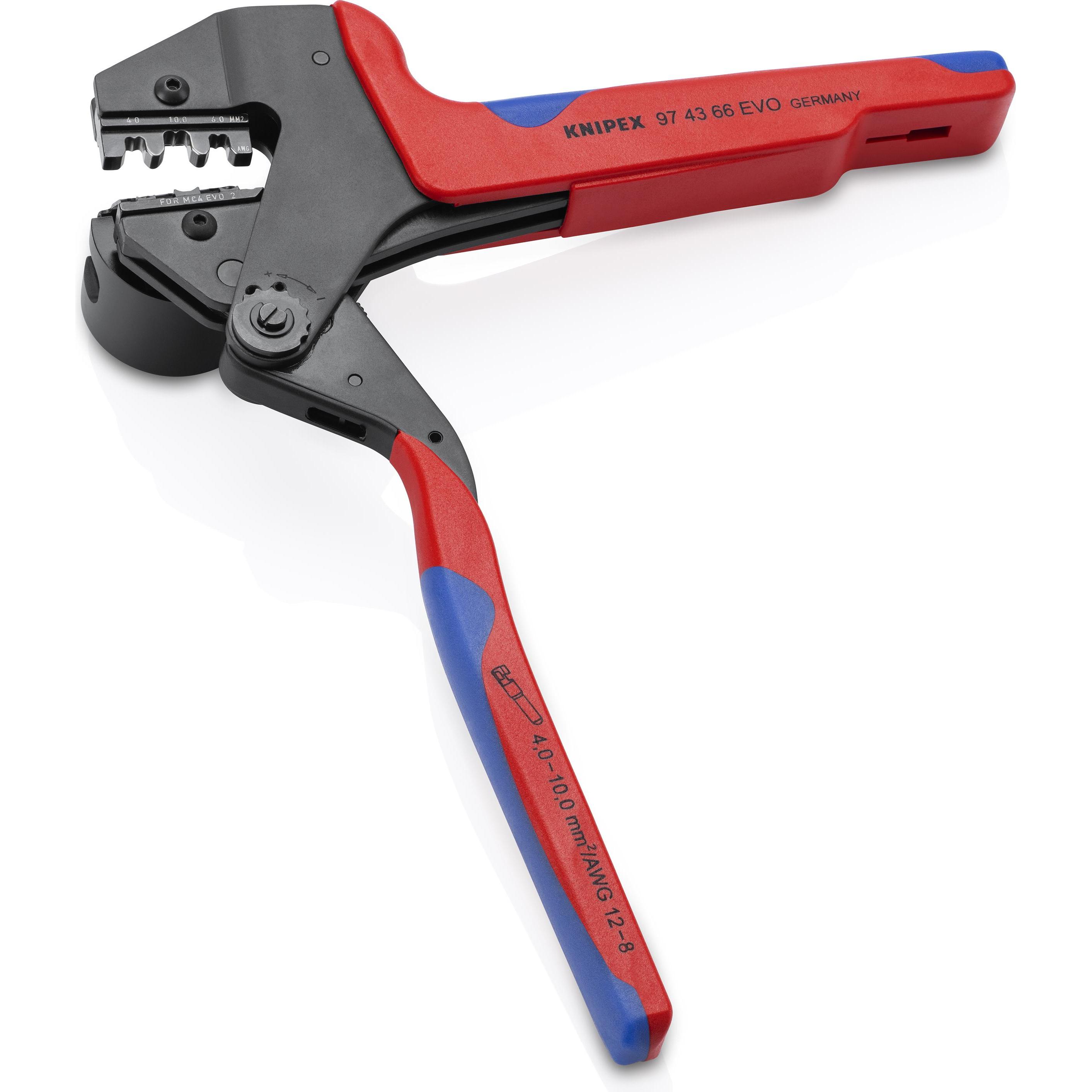 Thumbnail - Knipex, Zange, Crimp-Systemzange 97 43 66 EVO (rot/blau, f?r EVO 2 Solar-Steckverbinder) (200 mm)