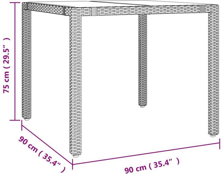 Produktbild vidaXL Garten Essgruppe (90 x 90 x 75 cm)