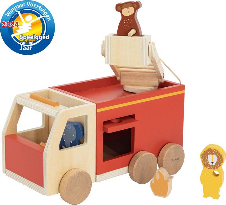 Productafbeelding Trixie Baby Baby houten brandweerauto