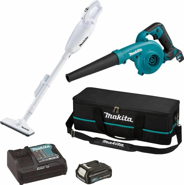 Productafbeelding Makita VACUUM KIT 12V CL108FD + BLOW UB100D 1x2,0Ah CART CLX245SAX1 (Oplaadbare batterij, Bladblazer)