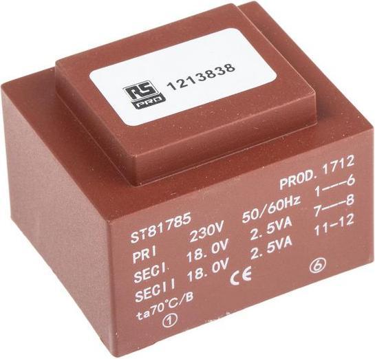 Produktbild RS PRO PCB Transformer 5VA 2x18V