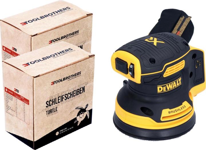 Actual product image DeWalt DCW 210 N Battery Random Orbit Sander 18 V 125 mm Brushless Solo + 2x Toolbrothers TURTLE Grinder (Eccentric grinder)