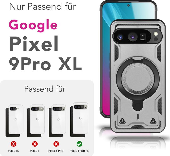 Produktbild Nalia Stormguard - Stabile Panzer Hülle mit MagSafe & 360-Grad Ringhalter - Military Cover (Google Pixel 9 Pro XL)