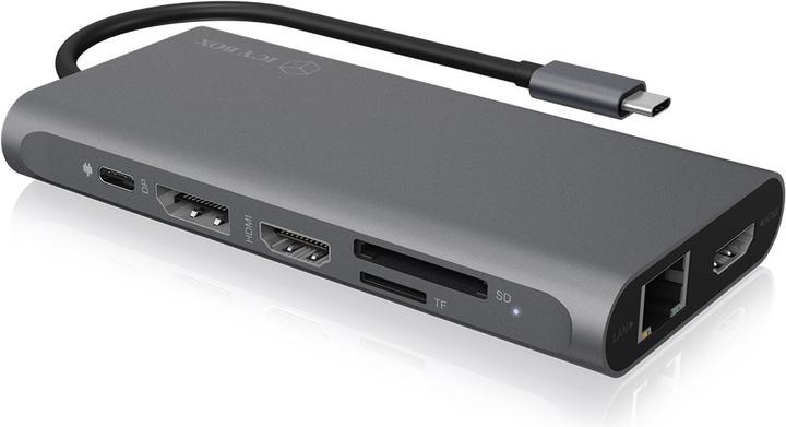Actual product image Icy Box USB-C hub with 4K HDMI, PD ,IB-DK4050-CPD (USB-C, 12 ports)