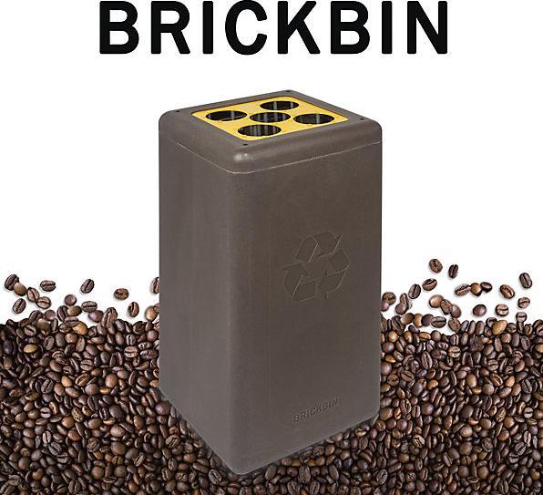 Immagine prodotto kaiserkraft BrickBin è un raccoglitore di rifiuti riciclabile realizzato con i fondi di caffè (65 l)
