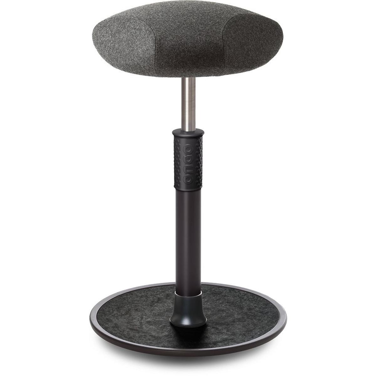 Ongo, Bürostuhl, Sitz- Stehhocker Free Tall Triangel kvadrat Divina Mel. Grau schw. /schw.