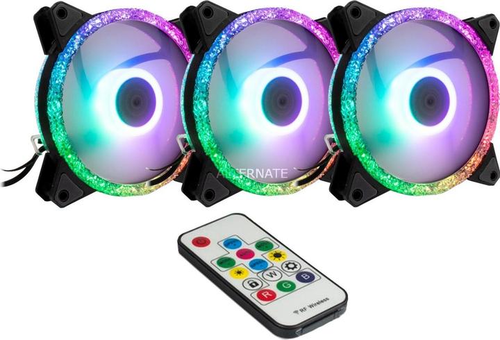 Produktbild Intertech Inter-Tech Argus RS-07 Computergehäuse Ventilator 12 cm Schwarz (120 mm, 3x)