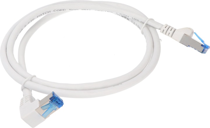Produktbild Goobay CAT 6A Patchkabel 1x 90° gewinkelt, S/FTP (PiMF), Weiss, 3 m (S/FTP, CAT6a, 3 m)